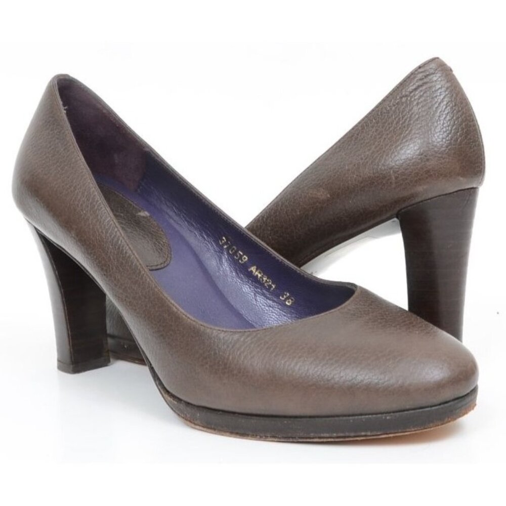 Boden Brown Leather Classic Women's Size 7 Pumps Business Office Heels Shoes
